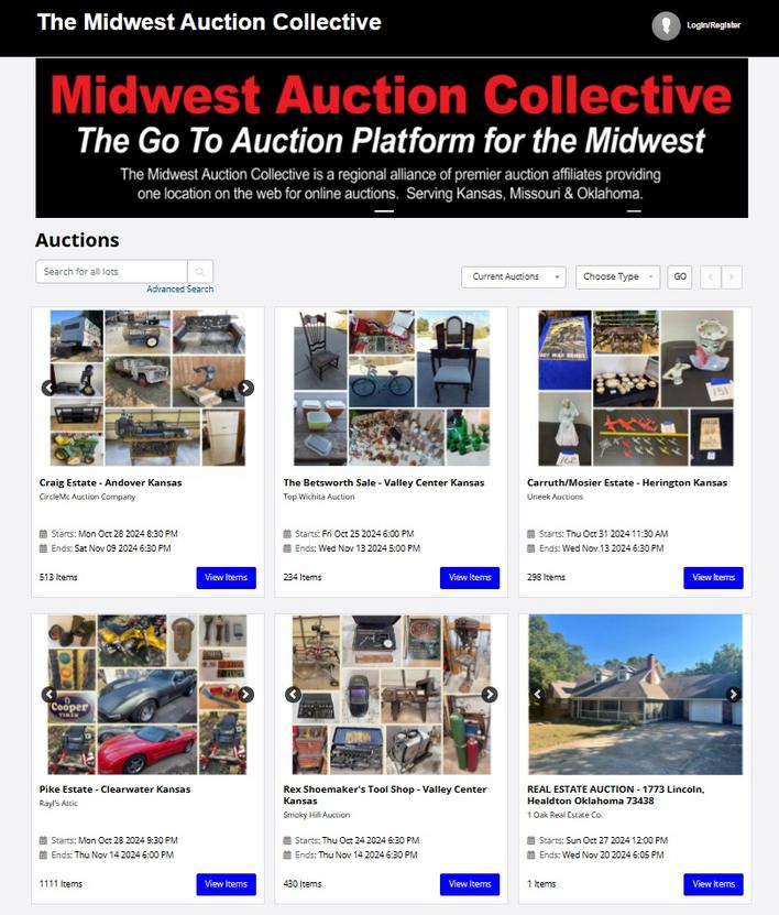 All Current Online Auctions with The Midwest Auction Collective