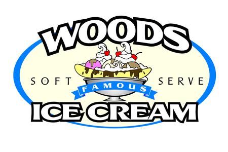 WOODS ICE CREAM SOFT SERVE FAMOUS LOGO