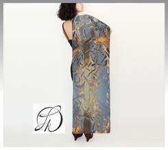 Silk Swirling Celtic Sunset Long Scarf