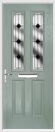 2 Panel 2 Arch Composite Door resin lead glass