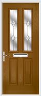 2 panel 2 square composite door jewel glass