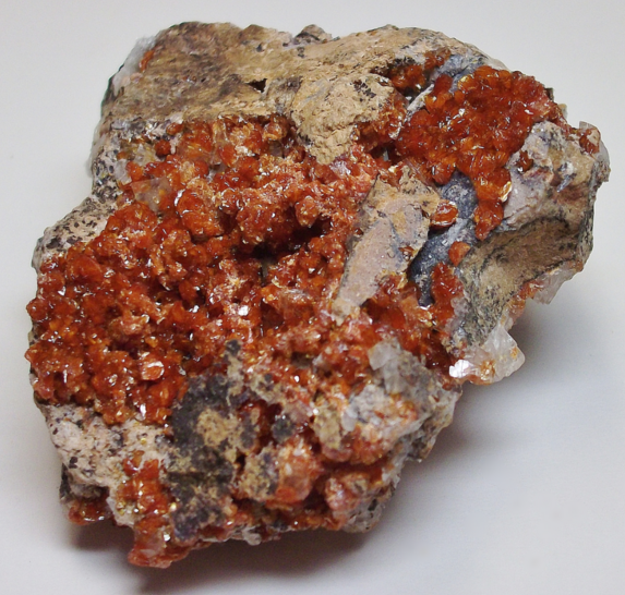 Vanadinite crystals - San Carlos Mine, Chihuahua, Mexico