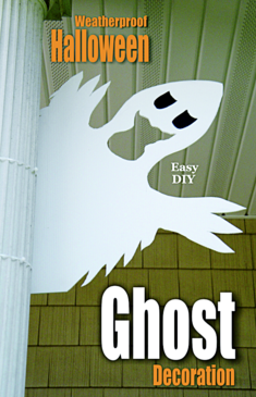 Easy, inexpensive, weatherproof Halloween Ghost decorations. www.DIYeasycrafts.com