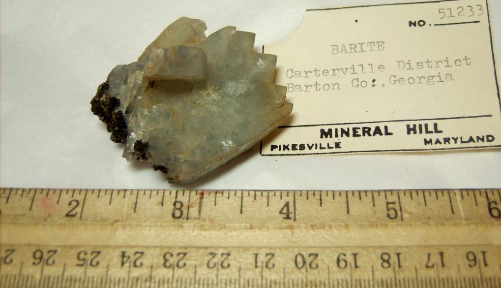 tabular blue BARYTE barite- Cartersville, Cartersville Mining District, Bartow County, Georgia, USA - ex Harold Levey, ex Parker Minerals