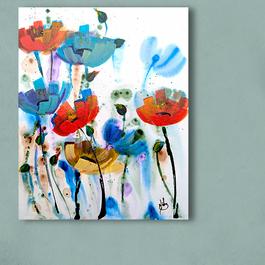 poppies, flowers, poppy, floral painting