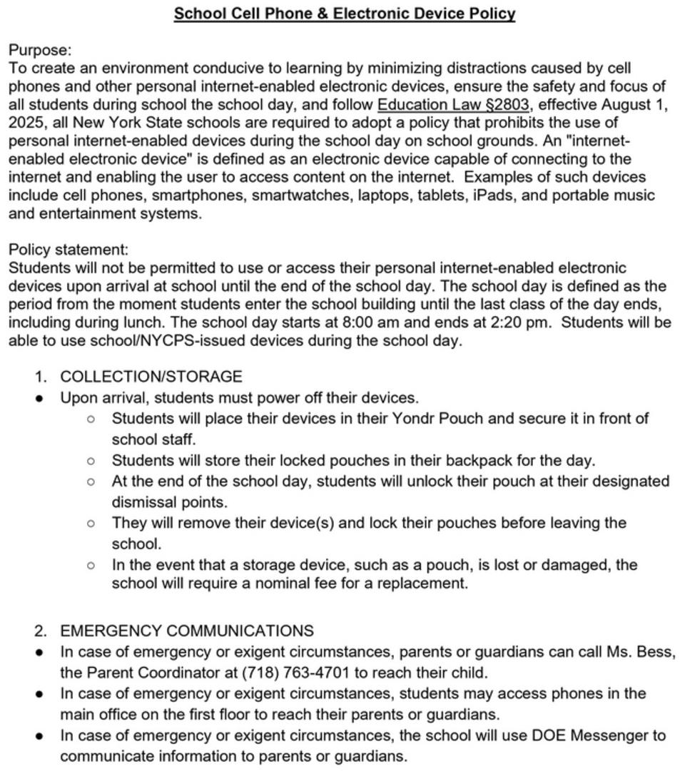 Cell Phone Policy