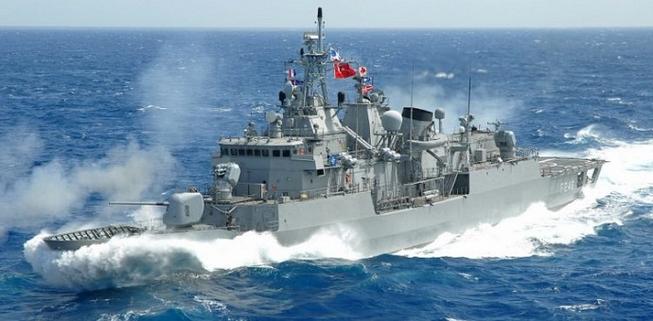 turkish battleship on open seas