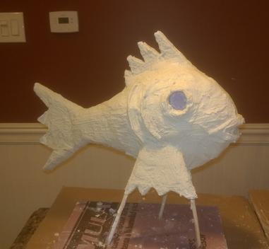 DIY Outdoor Paper Mache Nautical Fish Shaped Bird House. www.DIYeasycrafts.com