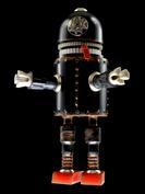 retro robot sculpture art astronaut