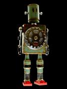 retro robot sculpture art astronaut