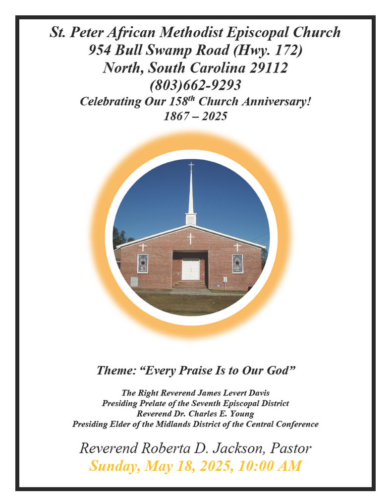 St. Peter AME Church 158th Church Anniversary Program - 5-18-2025
