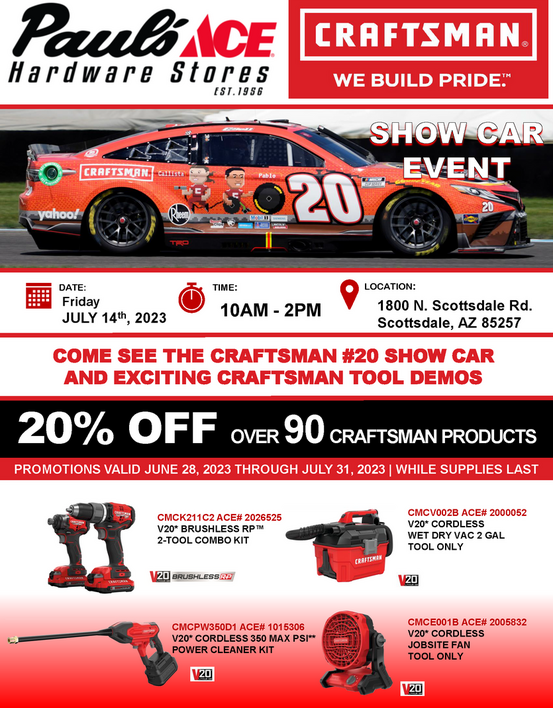 Paul s Ace Hardware Stores Craftsman Show Car Event