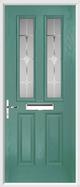 2 Panel 2 Square Composite Door sandblast glass