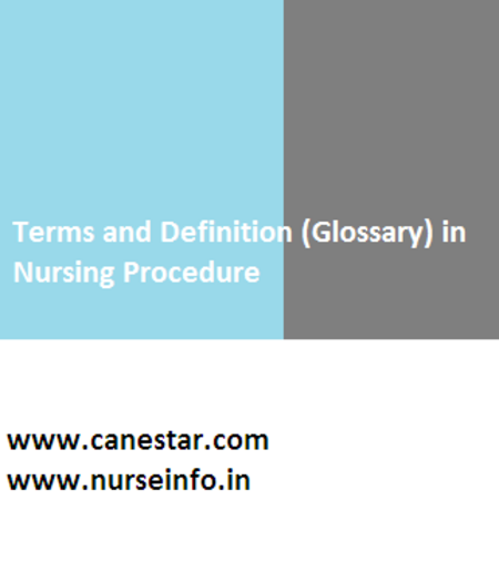 terms and definition in nursing procedure