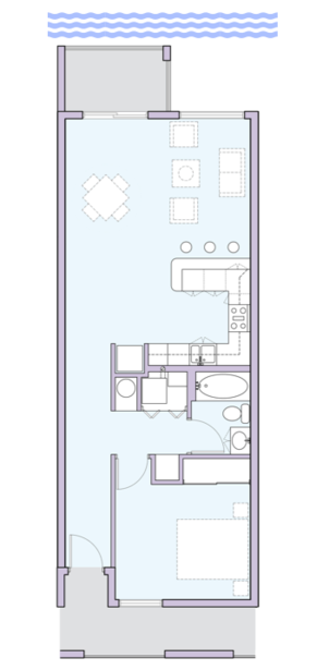 868 square feet 1 bedroom and 1 bathroom