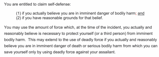 D.C. Self-Defense Policy