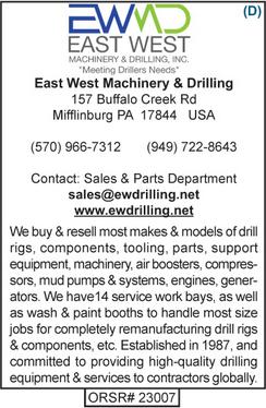 East West Machinery & Drilling, EWMD, Rigs