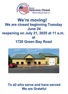 #July 7 #moving #VFW #Midwest Veterans Closet #Lake County #North Chicago #Food Pantry#Veterans