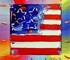 Peter Max Flag with Heart III