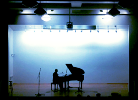 Jeff Van Devender JavaMusiK plays piano at YMCA of the Rockies