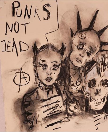 Billy Idol - Charcoal on Paper 70 x 50 cm