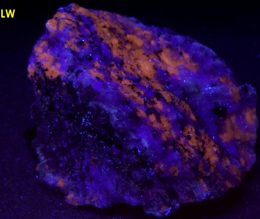 fluorescent SCAPOLITE and PLAGIOCLASE Albite-Anorthite, BIOTITE mica, CORUNDUM Sapphire - York River area, Dungannon Township, Hastings Co., Ontario, Canada