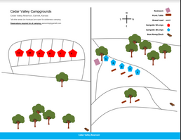 Garnett camping map, Garnett campsite