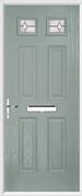 4 Panel 2 Square Composite Door regal opal glass