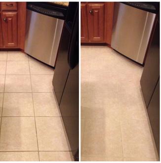 Grout Color Sealing before and after photo New Braunfels, TX
