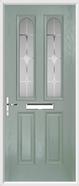 2 Panel 2 Arch Composite Door sandblast glass