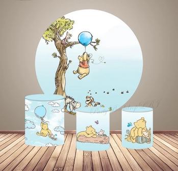ROUND POOH BEAR PEDESTAL COVERS BABYSHOWER BRIDAL SHOWER KIDS BIRTHDAY PARTY
