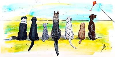 German shorthaired pointers, dogs, GSP, beach scene,
