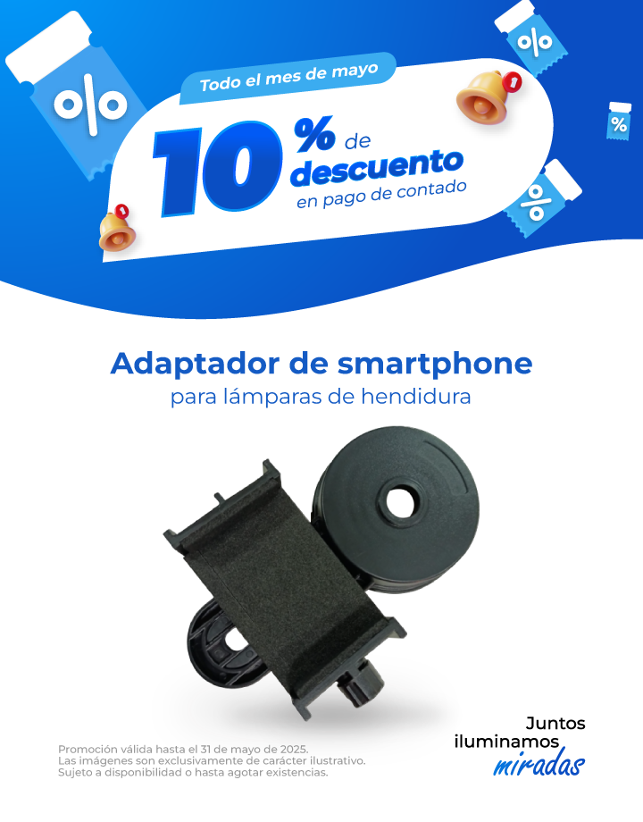 Promoción Mayo - Adaptador de smartphone para lámparas de hendidura