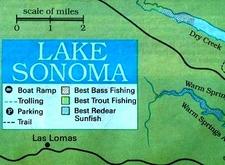 lake sonoma hunting map where to find pigs or boars or hogs