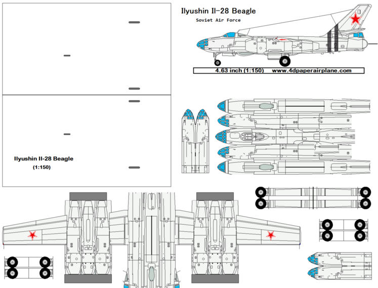 4D model template of Ilyushin Il-28 Beagle