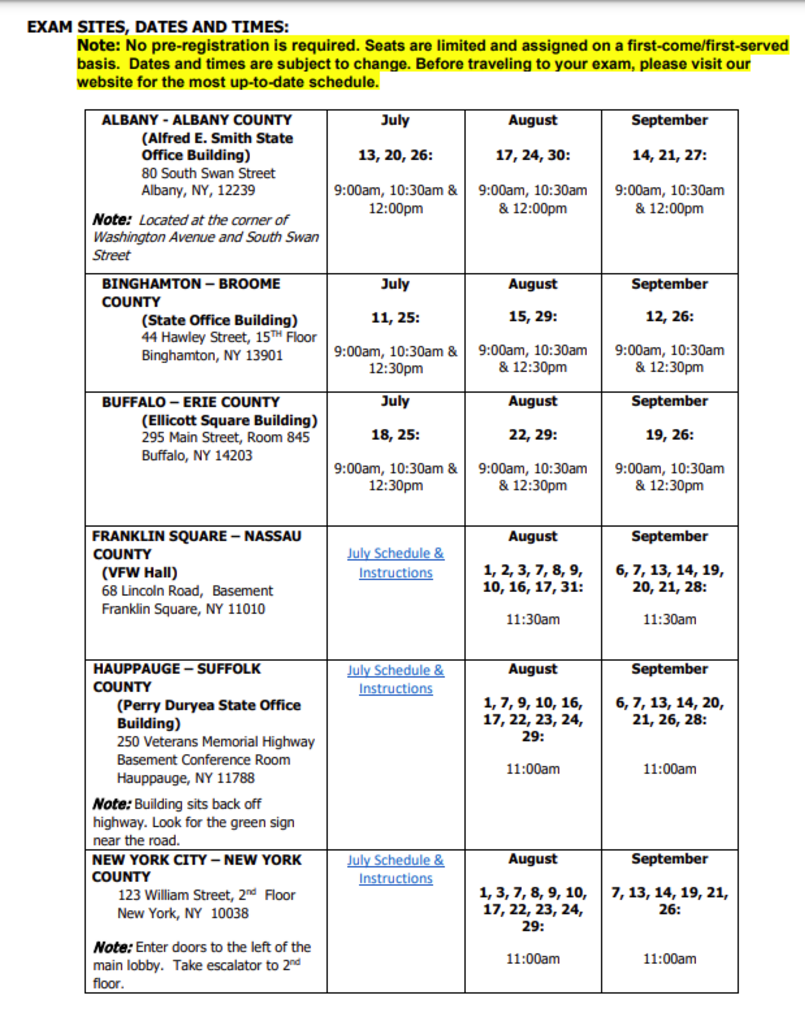 NY Notary Exam Schedule Prep