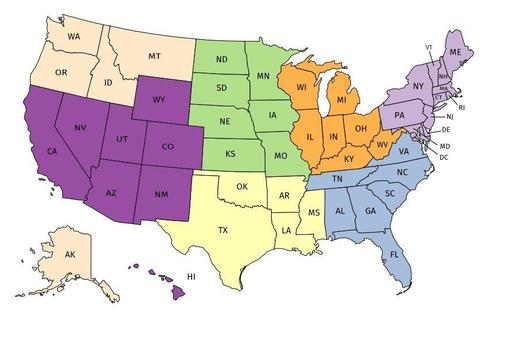 Usps Area And District Map Apwu Auxililiary District Map