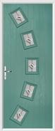 5 Square Arch Composite Door fusion art glass