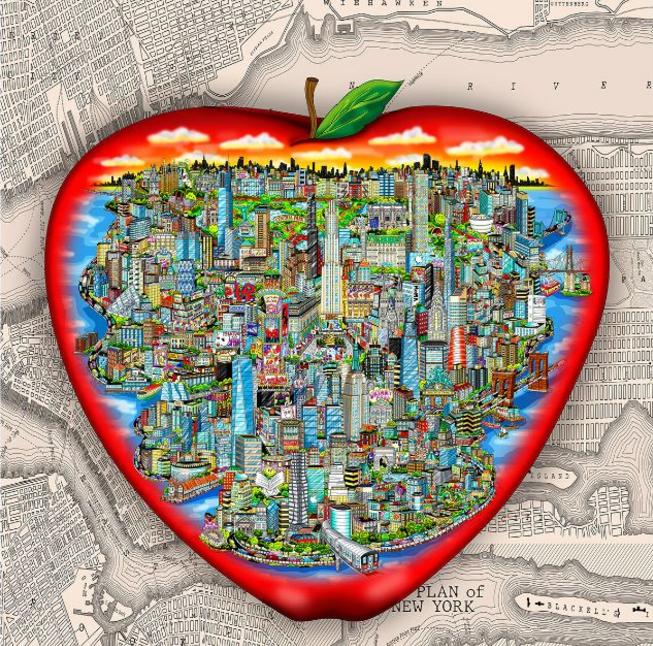 Charles Fazzino Chronicles of the Big Apple Map