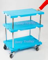 Adjustable platform trolley, connectable utility cart, service trolley