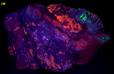 fluorescent SPHALERITE, CALCITE - Sterling Hill, New Jersey