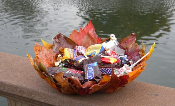 Easy DIY Mod Podge leaf basket. www.DIYeasycrafts.com