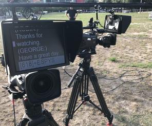 Teleprompter USA and 4 cameras with 10 inch outdoor prompters