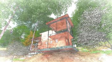 renovation of mid century sketch 3DGreenPlanetArchitects.com