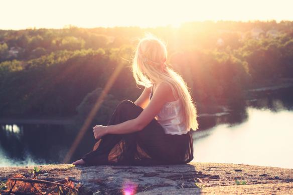 Women relaxing in nature
