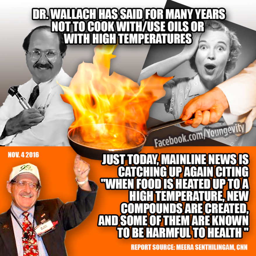 Dr. Wallach Has Said For Many Years Not To Cook With / Use Oils Or With High Temperatures!