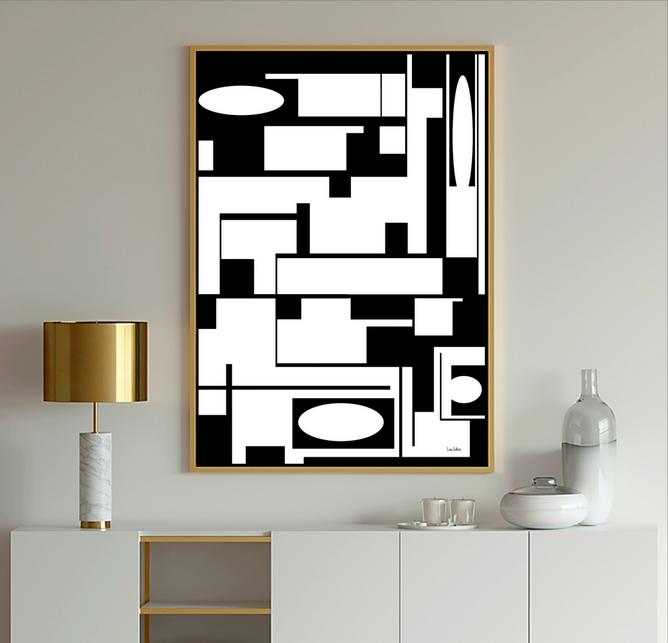 Black and white art, #abstract art