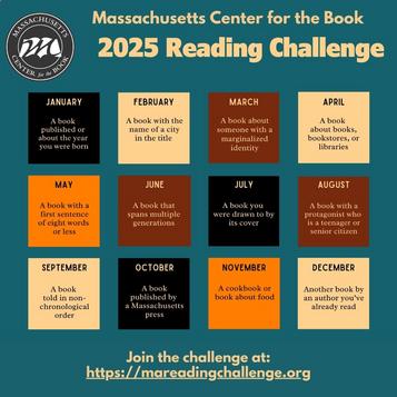 Massachusetts Center for the Book's 2025 Reading Challenge