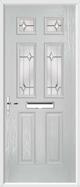 2 Panel 4 Square Composite Door regal opal glass