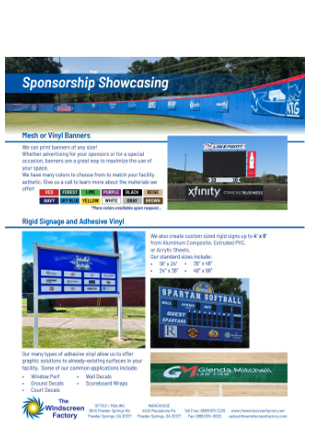 Sponsors Showcasing Sheet